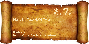 Mahl Teodóra névjegykártya